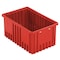 Quantum Storage Systems Divider Box, Polypropylene, Red, 8 in H, 16-1/2 in L DG92080RD - alternate 1